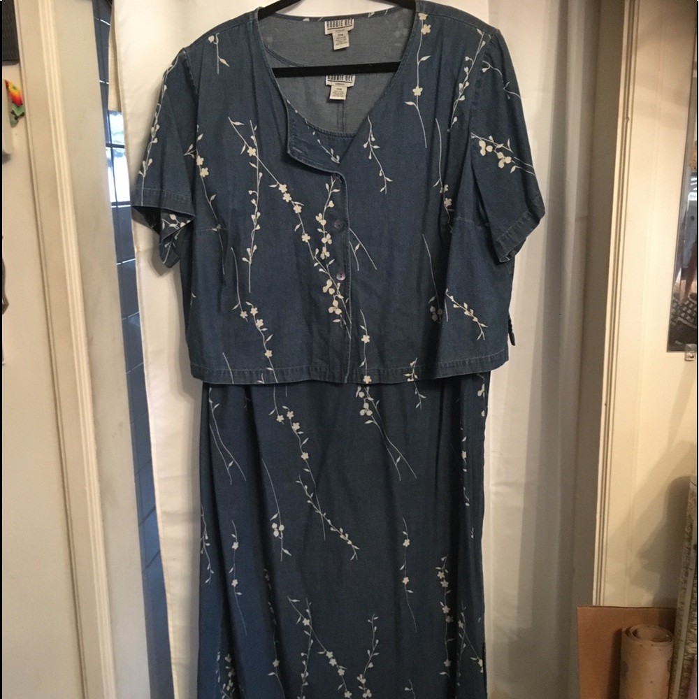 Blue denim dress and jacket